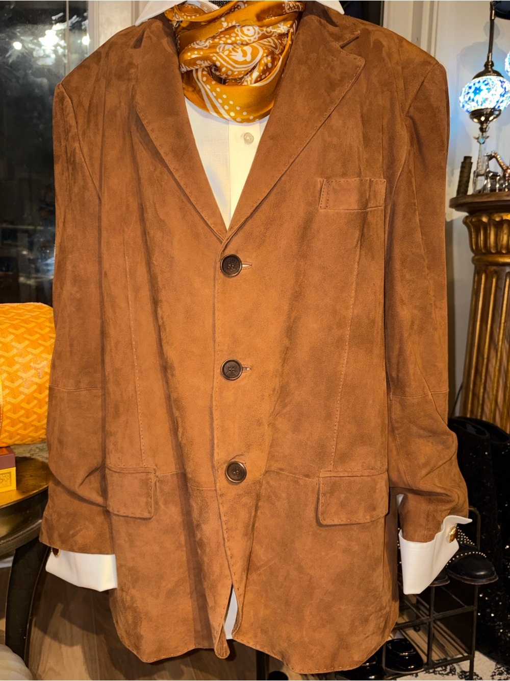 Michael Kors Men's Brown Suede Sport Coat - Three-Button Blazer